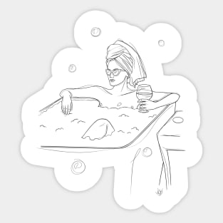 Woman in a Bathtub Sticker
